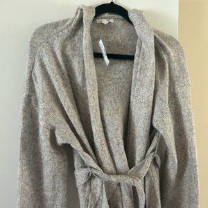 Hooded Waist Tie Cardigan